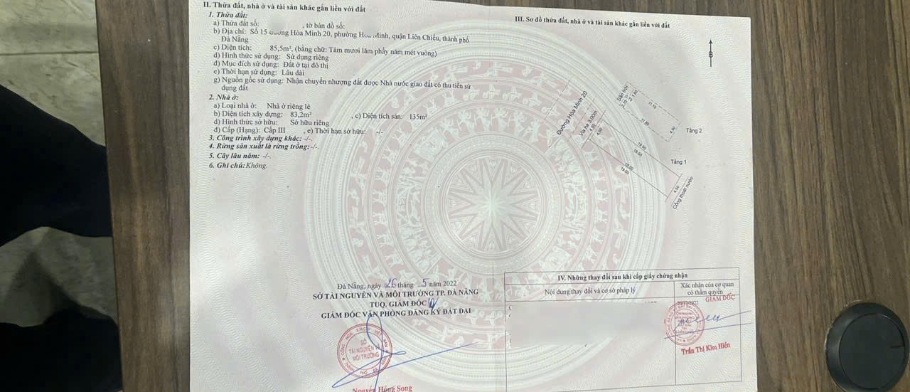 🔴💥Bán nhà 2 tầng đường Hoà Minh 20 - nằm song song Hồ Tùng Mậu - Ảnh 1